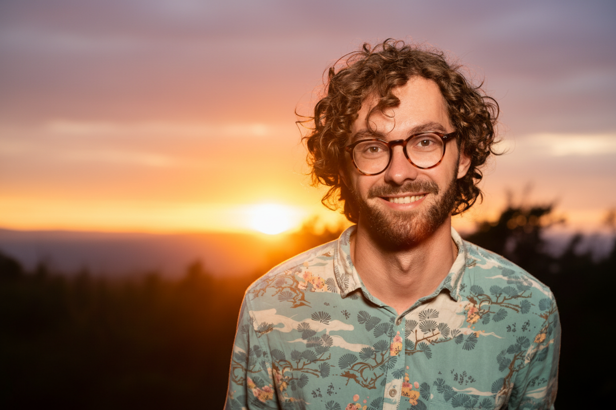 AI edited portrait photo with professional enhancements